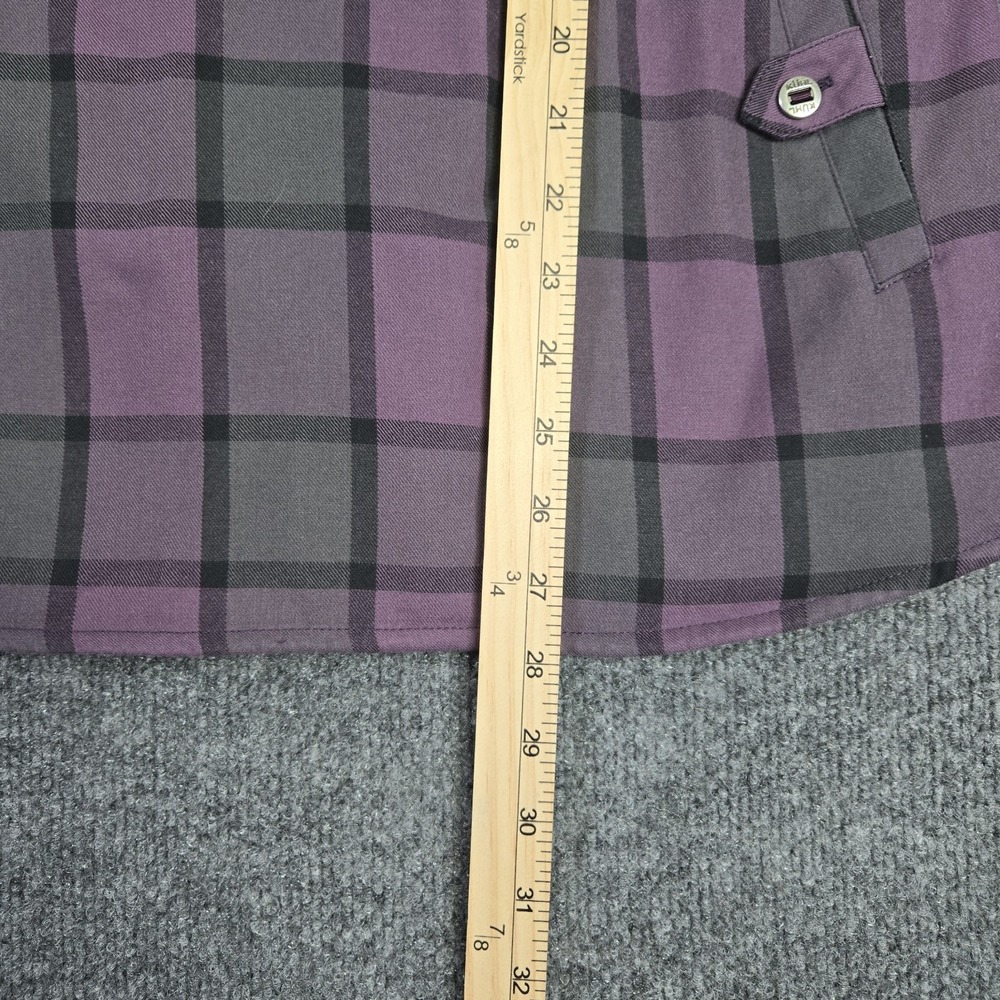 Kuhl Rukus Women's Plaid Flannel Pullover Shirt Size Large Purple Pockets Hiking - Picture 9 of 14